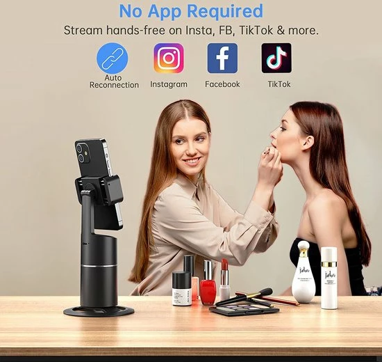 Titaan Line Draaibare AI-camera - Smart Shooting - Auto Object - Face Tracking - Tri-pod - Telefoonhouder- Zwart 6 Titaan Line Draaibare AI-camera - Smart Shooting - Auto Object - Face Tracking - Tri-pod - Telefoonhouder- Zwart - Image 4