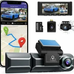 AZDome M550 3CH 4K Wifi GPS 64gb Dashcam Voor Auto