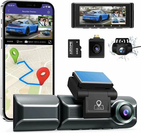 AZDome M550 3CH 4K Wifi GPS 64gb Dashcam Voor Auto 3 AZDome M550 3CH 4K Wifi GPS 64gb Dashcam Voor Auto