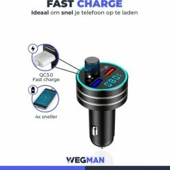 Wegman Bluetooth FM Transmitter - Autolader - Carkit - Autoradio - Bluetooth Transmitter -70Mai SHOP 550x522