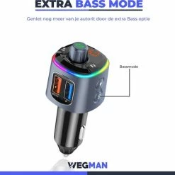 Wegman Bluetooth FM Transmitter - Carkit - Autolader USB C - Snellader - Handsfree Bellen - Autoradio - Auto Accessoires -70Mai SHOP 550x523 2