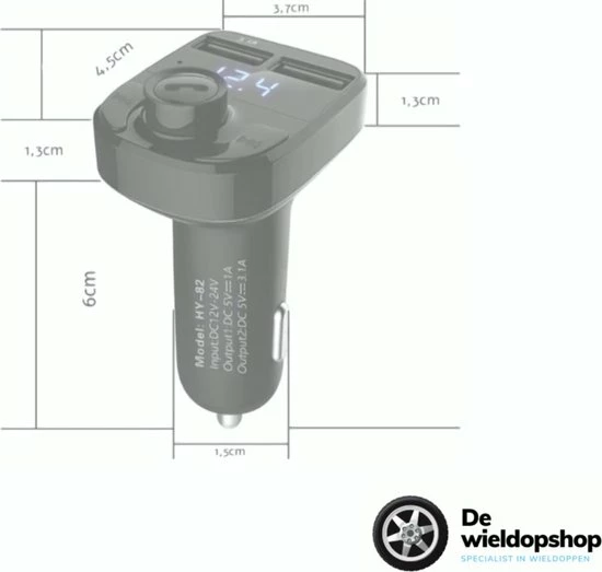 VERK GROUP Bluetooth FM Transmitter - Auto Lader - Carkit - Handsfree - 2x USB - MicroSD - MP3 - Bluetooth Audio Receiver 4 VERK GROUP Bluetooth FM Transmitter - Auto Lader - Carkit - Handsfree - 2x USB - MicroSD - MP3 - Bluetooth Audio Receiver - Afbeelding 2