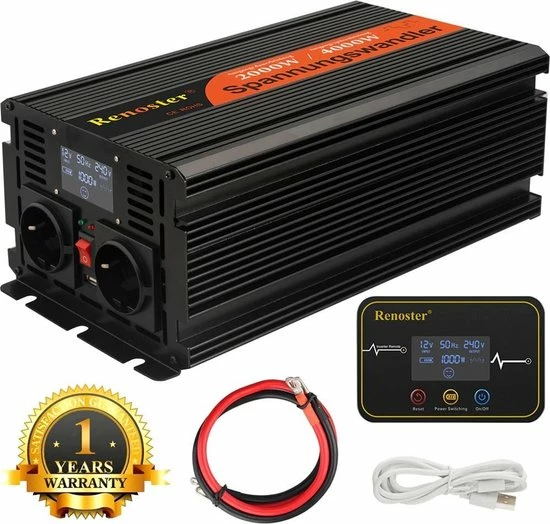 Edecoa Zuivere Sinus Omvormer 12V-230V - 2500/5000W 3 Edecoa Zuivere Sinus Omvormer 12V-230V - 2500/5000W