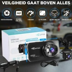 Qumax Dashcam Voor Auto ? Voor En Achter Camera ? Full HD ? Parkeerstand Met Ingebouwde G-sensor ? IPS-display - 170? Wijdhoeklens - Nachtvisie -70Mai SHOP 550x524