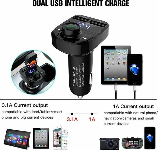 Bluetooth Carkit FM Transmitter om Handsfree te Bellen en Draadloos Muziek te Streamen, Met Volumeknop en Oplaadfunctie Voor 2 Telefoons Tegelijkertijd | Display | Handsfree Bellen | USB Oplader | MP3 Speler | Bluetooth | Aux | TF-Kaart | HY-82 Merkloos Bluetooth Carkit FM Transmitter Om Handsfree Te Bellen En Draadloos Muziek Te Streamen, Met Volumeknop En Oplaadfunctie Voor 2 Telefoons Tegelijkertijd | Display | Handsfree Bellen | USB Oplader | MP3 Speler | Bluetooth | Aux | TF-Kaart | HY-82 -70Mai SHOP 550x525 3