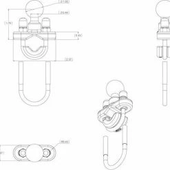 RAM Mounts RAIL BASE W/BALL & ZINC U-BOLT -70Mai SHOP 550x525 6