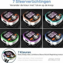 Athletix? Bluetooth FM Transmitter - Carkit - Auto Lader- Handsfree Bellen - MP3 - USB / SD Kaart - Snel Lader - 3 USB Poorten - Spotify / YouTube -70Mai SHOP 550x528