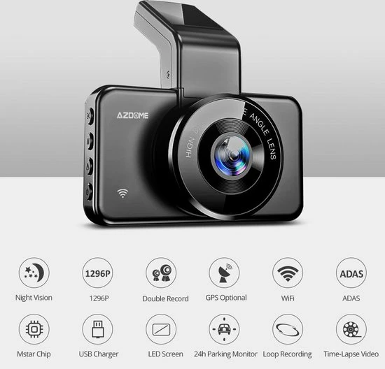 AZDome M17 - Dashcam | Camera Beveiliging | Full HD | Wifi | Time Lapse | Smartphone App | IOS En Android | Night Vision | G Sensor | Super Capacitor Batterij | Achteruitrijcamera 3 AZDome M17 - Dashcam | Camera Beveiliging | Full HD | Wifi | Time Lapse | Smartphone App | IOS En Android | Night Vision | G Sensor | Super Capacitor Batterij | Achteruitrijcamera