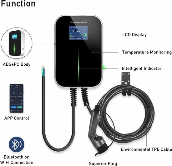 Besen 22 KW | Fase 3 - 32A | 6 Meter Laadkabel Type 2 | Smartcharger APP IOS Android 7 Besen 22 KW | Fase 3 - 32A | 6 Meter Laadkabel Type 2 | Smartcharger APP IOS Android - Image 5
