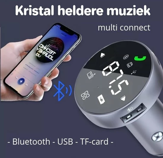 PiXXO? Smart FM Transmitter - Bluetooth 5.0 - USB 3.0 Snellader - USB A + USB C / TF-Slot - Carkit - Handsfree Bellen 6 PiXXO? Smart FM Transmitter - Bluetooth 5.0 - USB 3.0 Snellader - USB A + USB C / TF-Slot - Carkit - Handsfree Bellen - Image 4
