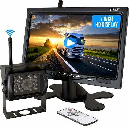 Strex Achteruitrijcamera Set Draadloos - 7" Scherm - 18LED Nachtzicht 15m - IP67 Waterdicht - Achteruitrij Camera - Geschikt Voor Auto/ Camper / Caravan / Vrachtwagen / Landbouw / Boot / Tractor 3 Strex Achteruitrijcamera Set Draadloos - 7" Scherm - 18LED Nachtzicht 15m - IP67 Waterdicht - Achteruitrij Camera - Geschikt Voor Auto/ Camper / Caravan / Vrachtwagen / Landbouw / Boot / Tractor