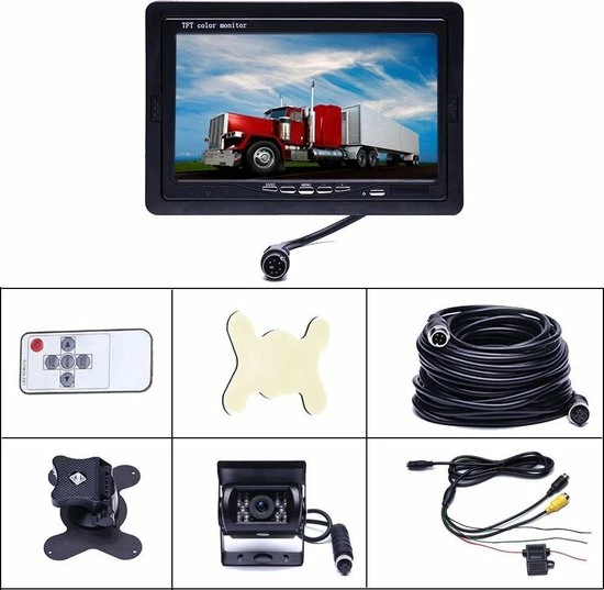 BrandWay Bedrade Achteruitrijcamera Set Met 7 Inch Scherm - Achteruitrij Camera Bedraad Voor Auto - Camper - Caravan - Vrachtwagen - Landbouw 4 BrandWay Bedrade Achteruitrijcamera Set Met 7 Inch Scherm - Achteruitrij Camera Bedraad Voor Auto - Camper - Caravan - Vrachtwagen - Landbouw - Image 2