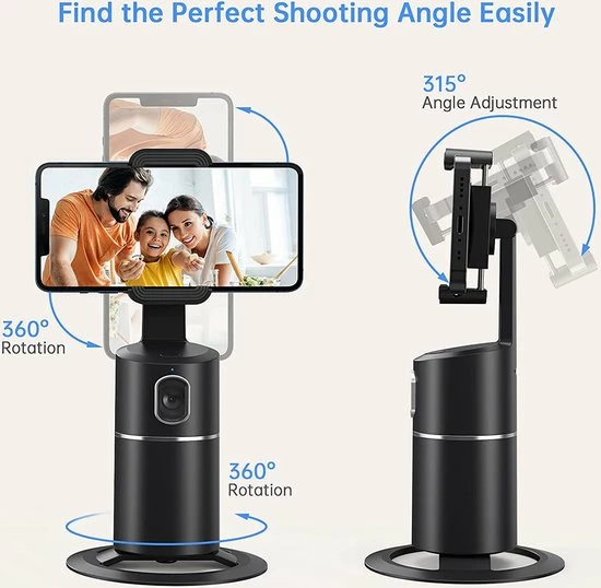 Titaan Line Draaibare AI-camera - Smart Shooting - Auto Object - Face Tracking - Tri-pod - Telefoonhouder- Zwart 7 Titaan Line Draaibare AI-camera - Smart Shooting - Auto Object - Face Tracking - Tri-pod - Telefoonhouder- Zwart - Image 5