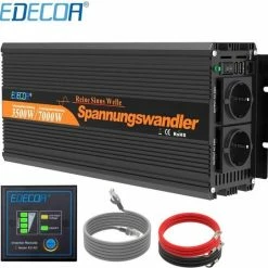 Edecoa 24V-230V Zuivere Sinus Omvormer | 1500W/3000W + Controller | 2x USB Poorten 19 Edecoa 24V-230V Zuivere Sinus Omvormer | 1500W/3000W + Controller | 2x USB Poorten -70Mai SHOP 550x542 15