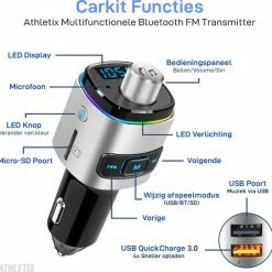 Athletix® FM Transmitter Bluetooth Draadloze Carkit Voor In De Auto 2022 / MP3 Speler Mobiel / LED Verlichting / Handsfree Bellen In De Auto / Bluetooth 5.0 / USB 3.0 Auto Lader / 2 USB Aansluitingen / Muziek Streamen / USB Of SD Kaart / Carkit Adapter 20 Athletix® FM Transmitter Bluetooth Draadloze Carkit Voor In De Auto 2022 / MP3 Speler Mobiel / LED Verlichting / Handsfree Bellen In De Auto / Bluetooth 5.0 / USB 3.0 Auto Lader / 2 USB Aansluitingen / Muziek Streamen / USB Of SD Kaart / Carkit Adapter -70Mai SHOP 550x542 6