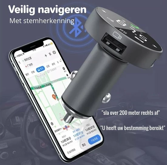 PiXXO? Smart FM Transmitter - Bluetooth 5.0 - USB 3.0 Snellader - USB A + USB C / TF-Slot - Carkit - Handsfree Bellen 7 PiXXO? Smart FM Transmitter - Bluetooth 5.0 - USB 3.0 Snellader - USB A + USB C / TF-Slot - Carkit - Handsfree Bellen - Image 5