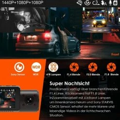 VANTRUE N4 Triple Dashcam 1440P + Dual 1080P Voor En Achter, 4K Camera Voorzijde Embedded Auto Met Condensator, IR Nachtzicht, 24H Parking Mode Bewegingsdetectie, WDR G-Sensor Max 512G -70Mai SHOP 550x543 4