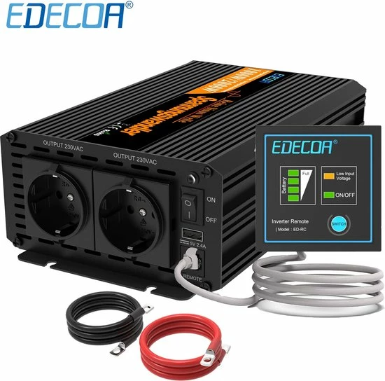 Edecoa Zuivere Sinus Omvormer 12V-230V - 1000/2000W Edecoa Zuivere Sinus Omvormer 12V-230V - 1000/2000W -70Mai SHOP 550x544 16