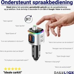Bluetooth FM Transmitter - Muziek Streamen - Handsfree Bellen - Carkit Met LED Verlichting - Auto Accessories - Bluetooth Adapter - MP3 Speler - USB Stick - SD Kaart - Snellader Iphone/Samsung - Autoradio - Daily Logix® -70Mai SHOP 550x545 2