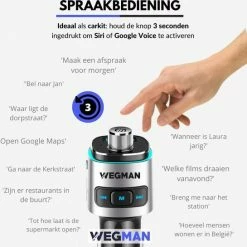 Wegman Bluetooth FM Transmitter - Autolader - Bluetooth Carkit -70Mai SHOP 550x545