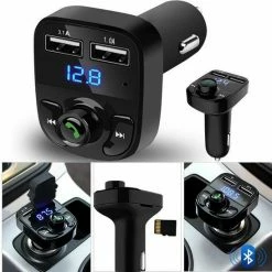 Opline FM Transmitter Voor In De Auto - Draadloze Bluetooth Handsfree Carkit Zender MP3-speler Dubbele USB-oplader