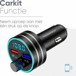 Trendfield FM Transmitter Bluetooth 5.0 - Carkit USB 3.0 Fast Charge - Auto Accessoires - Beluister Draadloos Muziek Via Spotify Of Youtube -70Mai SHOP 550x547