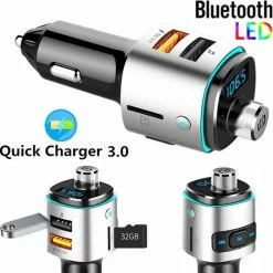 Opline Bluetooth FM Transmitter Voor In De Auto - Handsfree ?Bellen - Draadloze Carkit - Fastcharger USB Poort ? Led Verlichting/scherm - Muziek Luisteren Streamen ? Auto Snel Lader ? SD Kaart - MP3 - Adapter - Audio -70Mai SHOP 550x547 27