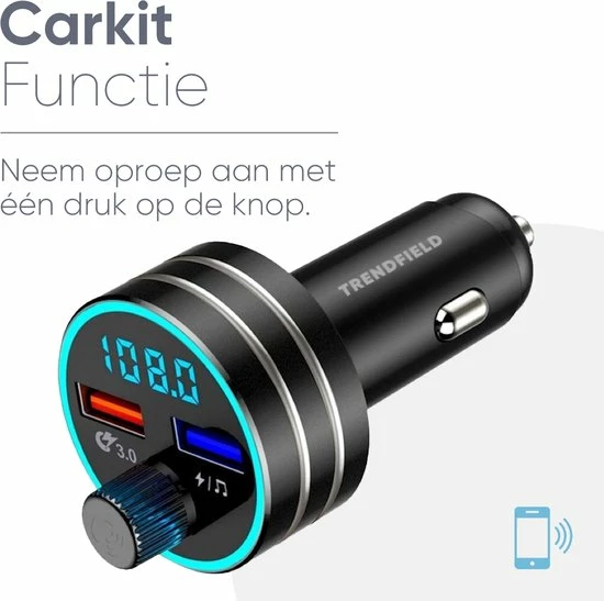 Trendfield FM Transmitter + Telefoonhouder Auto Draadloze Oplader - Bluetooth Carkit Voor Muziek ? Compleet Pakket 9 Trendfield FM Transmitter + Telefoonhouder Auto Draadloze Oplader - Bluetooth Carkit Voor Muziek ? Compleet Pakket - Image 7