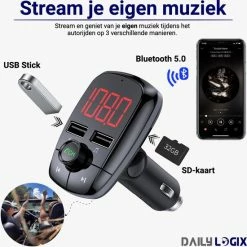 Bluetooth FM Transmitter - Autoradio - Carkit - Auto Accessories - Bluetooth Adapter - MP3 Speler - USB Stick - SD Kaart - Snellader Iphone/Samsung/Huawei - Muziek Streamen - Handsfree Bellen - Daily Logix? -70Mai SHOP 550x550 122