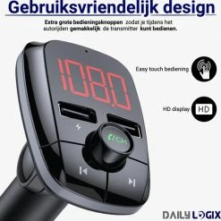 Bluetooth FM Transmitter - Autoradio - Carkit - Auto Accessories - Bluetooth Adapter - MP3 Speler - USB Stick - SD Kaart - Snellader Iphone/Samsung/Huawei - Muziek Streamen - Handsfree Bellen - Daily Logix? -70Mai SHOP 550x550 123