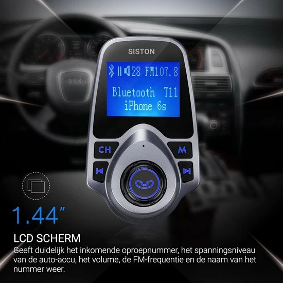 Siston? Bluetooth FM Transmitter, 120 ? Rotatie Auto Radio Adapter CarKit Met 4 Music Play Modes / 5 In 1 4 Siston? Bluetooth FM Transmitter, 120 ? Rotatie Auto Radio Adapter CarKit Met 4 Music Play Modes / 5 In 1 - Image 2