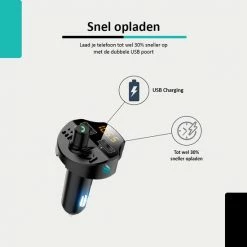 TibaGoods Auto FM Transmitter - Bluetooth - Handsfree Bellen - USB - Carkit - Audio Receiver - Oplaadfunctie - Auto Accessoires -70Mai SHOP 550x550 151