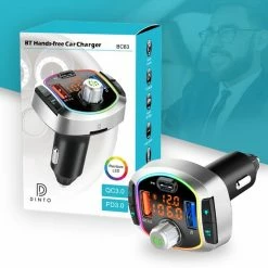 DINTO® Bluetooth FM Transmitter BC63 - Auto Lader - Carkit - Handsfree - USB 3.0 - MP3 - SD Kaart - Snel Lader - Bluetooth Receiver -70Mai SHOP 550x550 160