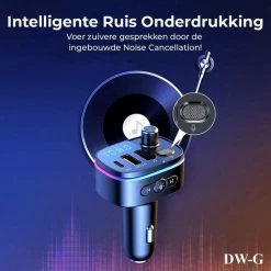 DW-G Bluetooth FM Transmitter - Auto Lader - Carkit - Handsfree - MP3 - USB - Snel Lader - Noise Cancelling - Nieuw Model -70Mai SHOP 550x550 170