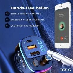 DW-G Bluetooth FM Transmitter - Auto Lader - Carkit - Handsfree - MP3 - USB - Snel Lader - Noise Cancelling - Nieuw Model -70Mai SHOP 550x550 172