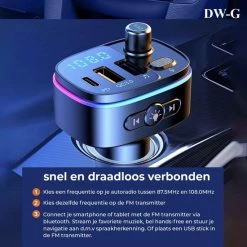 DW-G Bluetooth FM Transmitter - Auto Lader - Carkit - Handsfree - MP3 - USB - Snel Lader - Noise Cancelling - Nieuw Model -70Mai SHOP 550x550 181