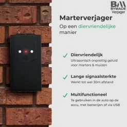 BYMADE Verjager© Marterverjager Auto Outdoor - Steenmarter Verjager Buiten - Op Batterij -70Mai SHOP 550x550