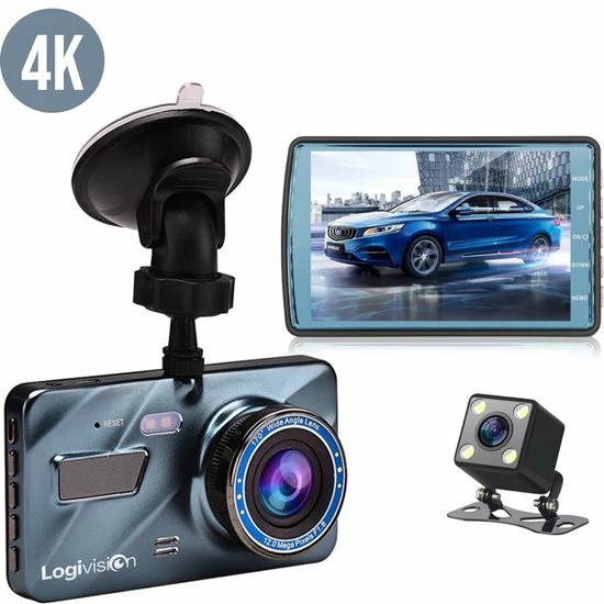 Logivision M1 Dashcam Voor Auto - Voor En Achter 4K Camera - Parkeerstand Met Ingebouwde G-sensor - Nachtvisie - Tot 128GB Opslag 3 Logivision M1 Dashcam Voor Auto - Voor En Achter 4K Camera - Parkeerstand Met Ingebouwde G-sensor - Nachtvisie - Tot 128GB Opslag
