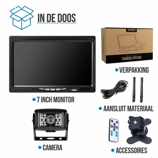 Strex Achteruitrijcamera Set Draadloos - 7" Scherm - 18LED Nachtzicht 15m - IP67 Waterdicht - Achteruitrij Camera - Geschikt Voor Auto/ Camper / Caravan / Vrachtwagen / Landbouw / Boot / Tractor 13 Strex Achteruitrijcamera Set Draadloos - 7" Scherm - 18LED Nachtzicht 15m - IP67 Waterdicht - Achteruitrij Camera - Geschikt Voor Auto/ Camper / Caravan / Vrachtwagen / Landbouw / Boot / Tractor - Image 11