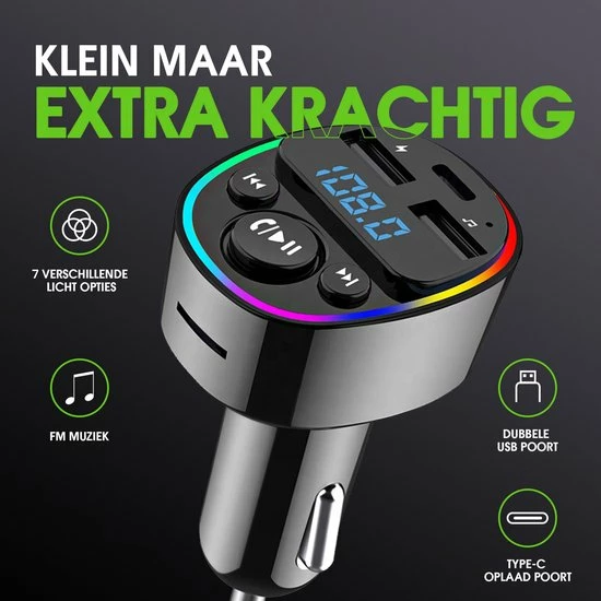 DynaBright FM Transmitter Bluetooth ? Snellader - Handsfree Bellen - RGB - USB C - USB - Handsfree Bellen Auto Bluetooth - Bluetooth FM Transmitter ? Autolader ? Carkit ? Bluetooth Transmitter - MP3 - SD Kaart 5 DynaBright FM Transmitter Bluetooth ? Snellader - Handsfree Bellen - RGB - USB C - USB - Handsfree Bellen Auto Bluetooth - Bluetooth FM Transmitter ? Autolader ? Carkit ? Bluetooth Transmitter - MP3 - SD Kaart - Image 3