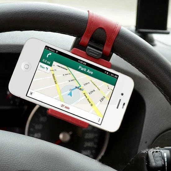 GadgetBay Stuurhouder Telefoon Auto Universele Houder Voor IPhone GPS Smartphone 3 GadgetBay Stuurhouder Telefoon Auto Universele Houder Voor IPhone GPS Smartphone