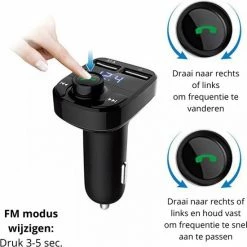 FM Transmitter X8 - Bluetooth Carkit - Draadloze Autolader - Radio USB - Handsfree Bellen -70Mai SHOP 550x550 365