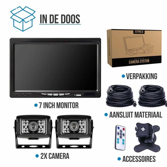 Strex Achteruitrijcamera Set Bedraad Met 2 Camera's (tegelijk bekijken) - 7" Scherm - 18LED Nachtzicht 15m - IP67 Waterdicht - Achteruitrij Camera Strex Achteruitrijcamera Set Bedraad Met 2 Camera's (tegelijk Bekijken) - 7" Scherm - 18LED Nachtzicht 15m - IP67 Waterdicht - Achteruitrij Camera -70Mai SHOP 550x550 401