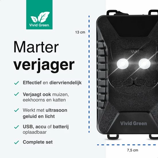 Vivid Green Marterverjager Set Voor In Auto - Ongedierte - Steenmarter Verjager -Steenmarter - Binnen & Buiten - Zwart 4 Vivid Green Marterverjager Set Voor In Auto - Ongedierte - Steenmarter Verjager -Steenmarter - Binnen & Buiten - Zwart - Image 2