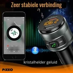 PiXXO? FM Transmitter - Bluetooth 5.0 - Autolader - Dual USB 3.0 Snellader - Handsfree Bellen - Carkit -70Mai SHOP 550x550 475