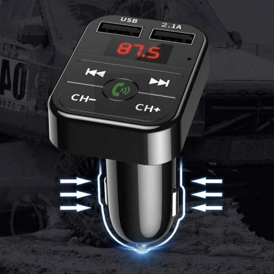 Merkloos Bluetooth FM Transmitter Voor Auto - Zwart 6 Merkloos Bluetooth FM Transmitter Voor Auto - Zwart - Image 4