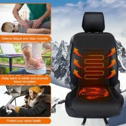 ELUTO Stoelverwarmers - Auto Verwarmd Zitkussen - Voor Meeste Standaard 12V Powervoertuigen, Auto's, SUV En RV Stoel - Zwart - Temperatuurregelbereik: 30℃-70℃ - 68 X 50 Cm -70Mai SHOP 550x550 519