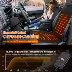 ELUTO Stoelverwarmers - Auto Verwarmd Zitkussen - Voor Meeste Standaard 12V Powervoertuigen, Auto's, SUV En RV Stoel - Zwart - Temperatuurregelbereik: 30℃-70℃ - 68 X 50 Cm -70Mai SHOP 550x550 520