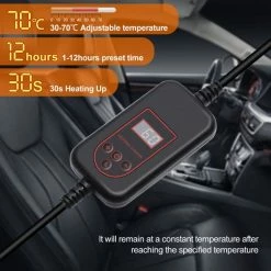 ELUTO Stoelverwarmers - Auto Verwarmd Zitkussen - Voor Meeste Standaard 12V Powervoertuigen, Auto's, SUV En RV Stoel - Zwart - Temperatuurregelbereik: 30℃-70℃ - 68 X 50 Cm -70Mai SHOP 550x550 522