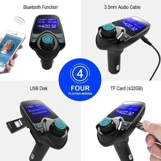 T11 / Bluetooth Transmitter / Carkit / FM Transmitter / Bluetooth Carkit / Oplader / Handsfree Bellen / Draadloos Muziek Streamen / Microfoon / Radio / 4 Play Modes / + *GRATIS AUX Kabel* 11 T11 / Bluetooth Transmitter / Carkit / FM Transmitter / Bluetooth Carkit / Oplader / Handsfree Bellen / Draadloos Muziek Streamen / Microfoon / Radio / 4 Play Modes / + *GRATIS AUX Kabel* - Image 9